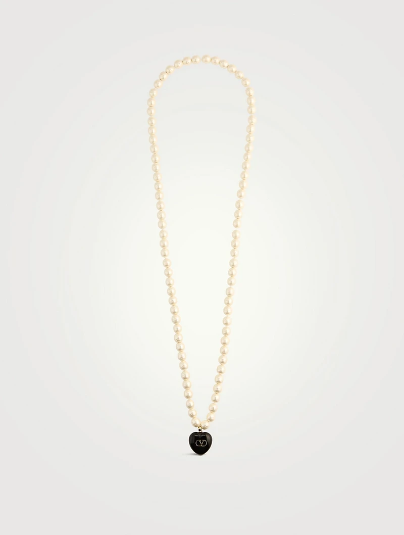 Coeur Royal Faux Pearl Necklace With Crystal