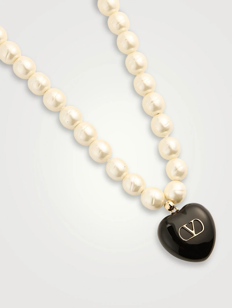 Coeur Royal Faux Pearl Necklace With Crystal
