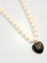 Coeur Royal Faux Pearl Necklace With Crystal