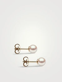 Classic 18K Gold AA 5mm Akoya Pearl Stud Earrings
