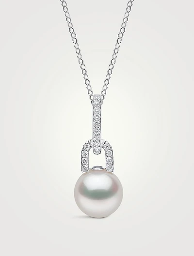Jazz 18K Gold Pearl And Diamond Pendant Necklace