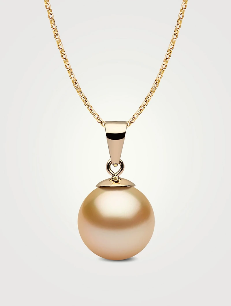 Classic 18K Gold Golden South Sea Pearl Pendant Necklace