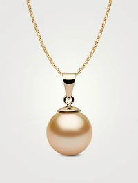 Classic 18K Gold Golden South Sea Pearl Pendant Necklace