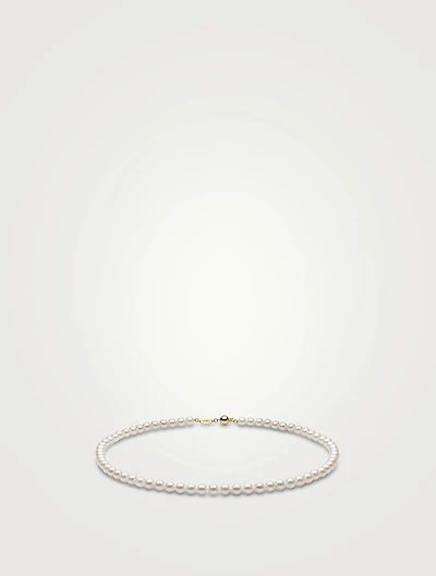 Classic 18K Gold AA Akoya Pearl Necklace