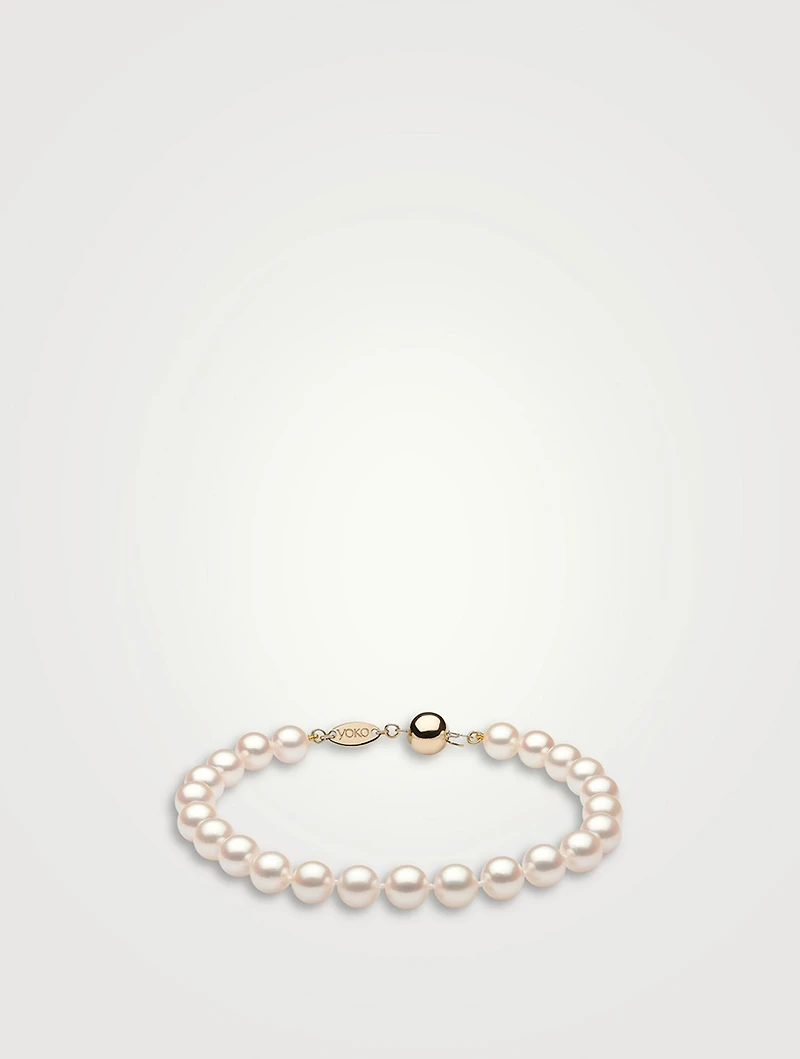Classic 18K Gold AA Akoya Pearl Bracelet