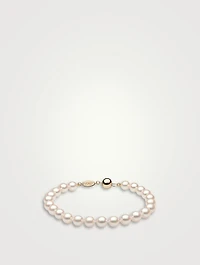 Classic 18K Gold AA Akoya Pearl Bracelet