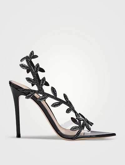 Flavia Crystal Suede Slingback Sandals