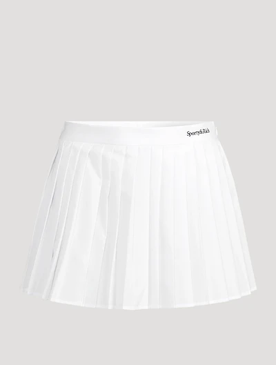 Serif Logo Pleated Tennis Skirt