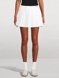 Serif Logo Pleated Tennis Skirt