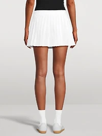 Serif Logo Pleated Tennis Skirt