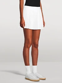 Serif Logo Pleated Tennis Skirt