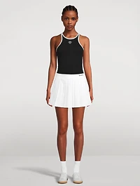 Serif Logo Pleated Tennis Skirt