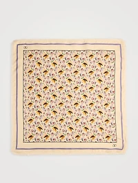 Silk Scarf In Papier Floral Print