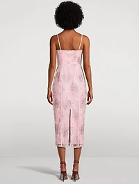 Tresor Lace Bustier Dress Ikat Bouquet Print