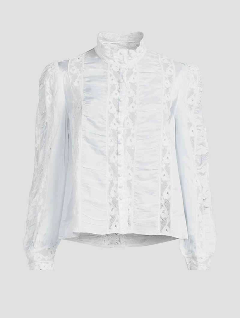 Jacque Lace-Trimmed Blouse
