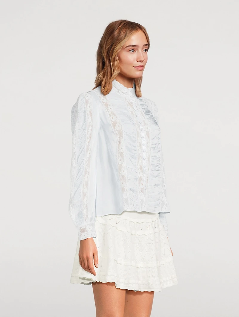 Jacque Lace-Trimmed Blouse