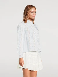 Jacque Lace-Trimmed Blouse