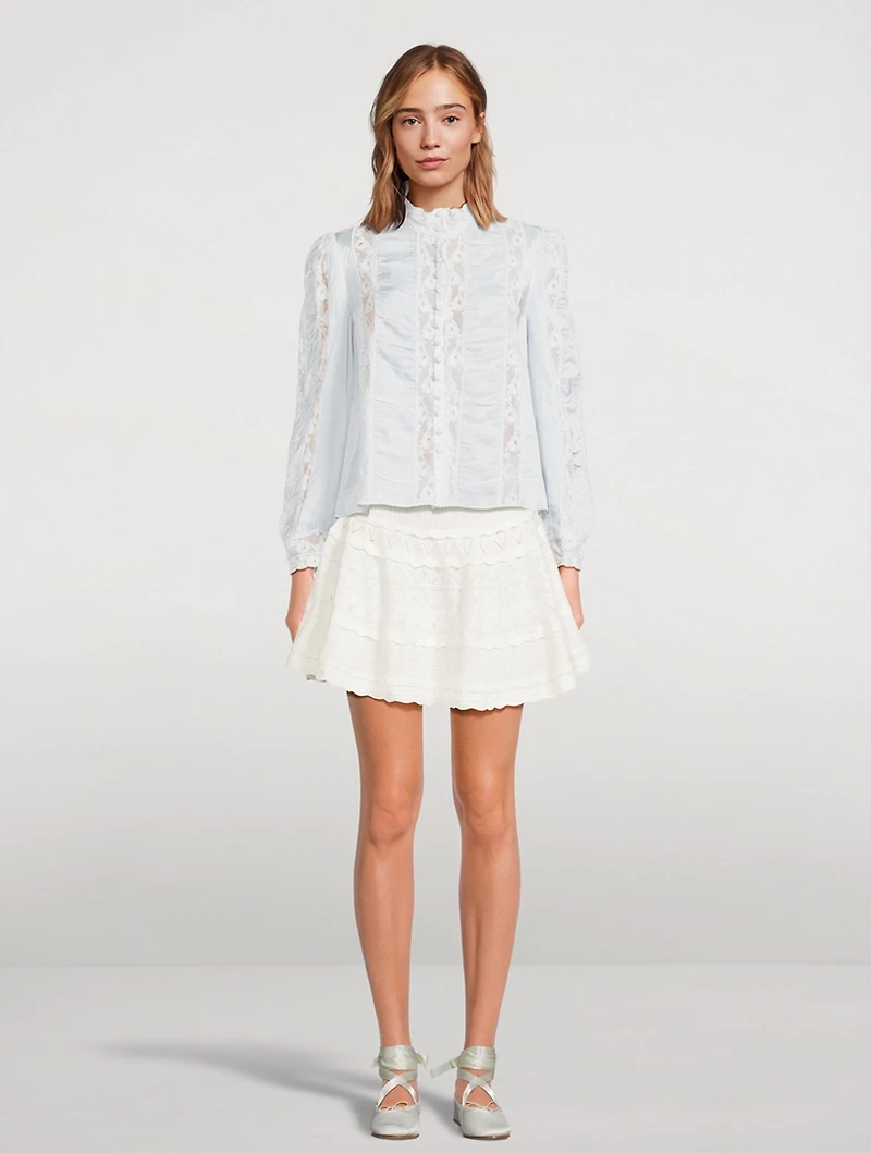 Jacque Lace-Trimmed Blouse