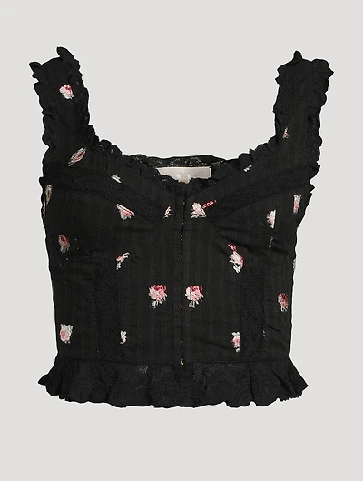 Galette Embroidered Bustier Top