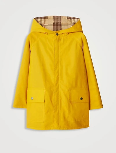 Reversible Check Hooded Coat