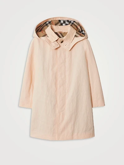 Check-Lined Car Coat