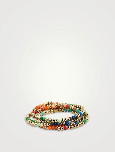 Set Of Five Sienna Bunch Bracelets