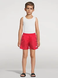 Bicolour-Trim Swim Shorts