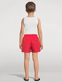 Bicolour-Trim Swim Shorts