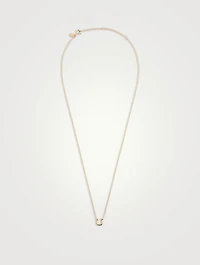 14K Gold Lucky Horseshoe Necklace With Diamonds