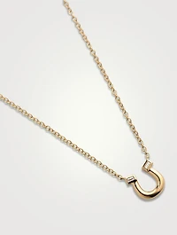 14K Gold Lucky Horseshoe Necklace With Diamonds