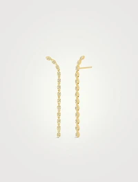 14K Gold Marquise Waterfall Earrings With Pavé Diamonds