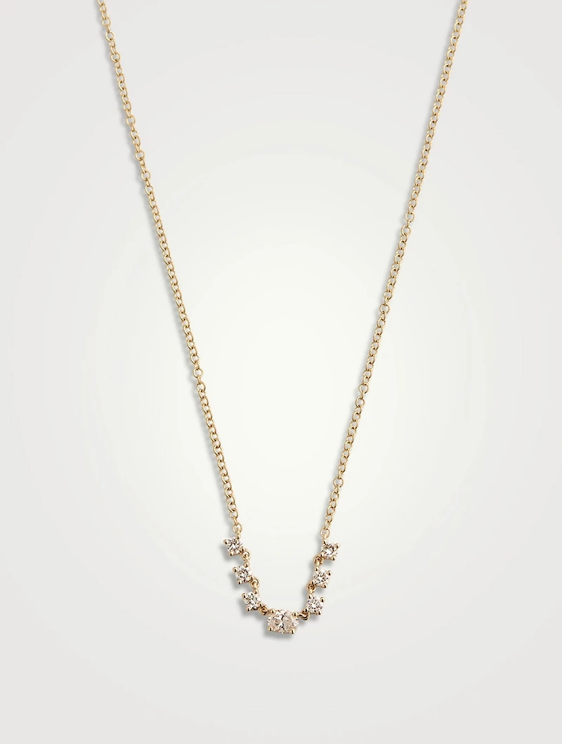 14K Gold Carrie Necklace With Diamonds