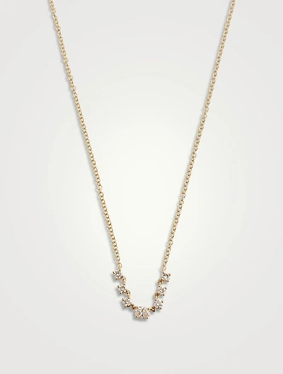 14K Gold Carrie Necklace With Diamonds
