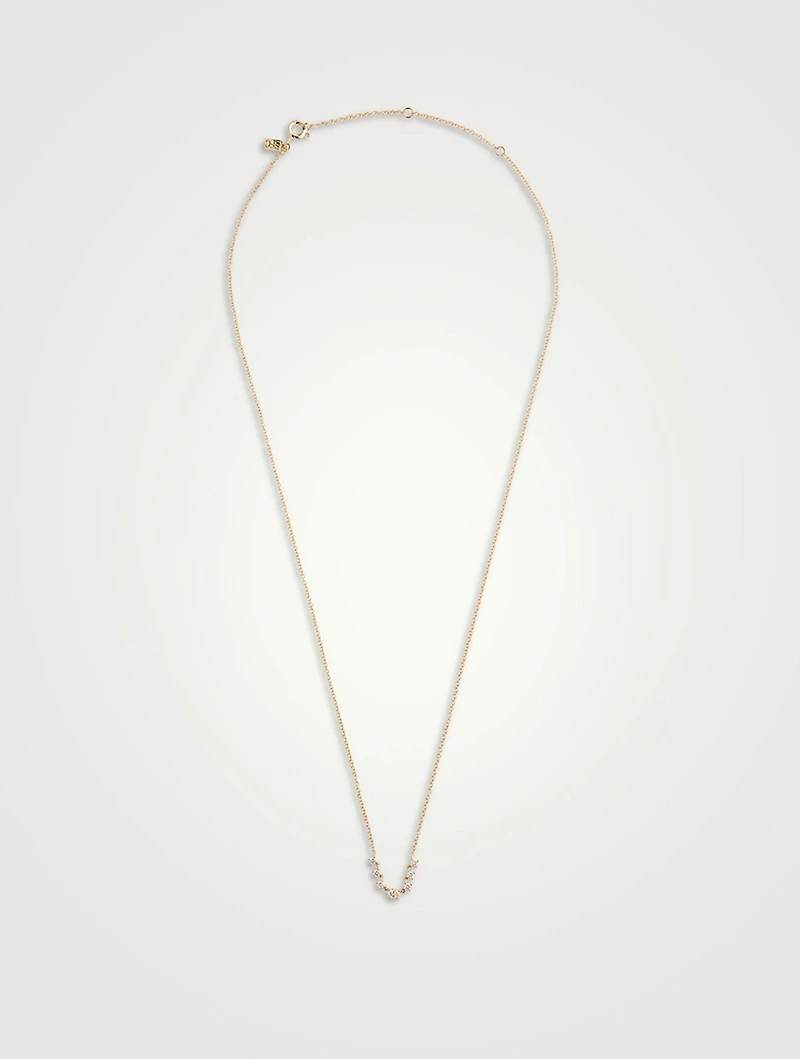 14K Gold Carrie Necklace With Diamonds