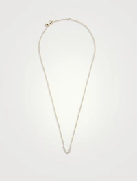 14K Gold Carrie Necklace With Diamonds