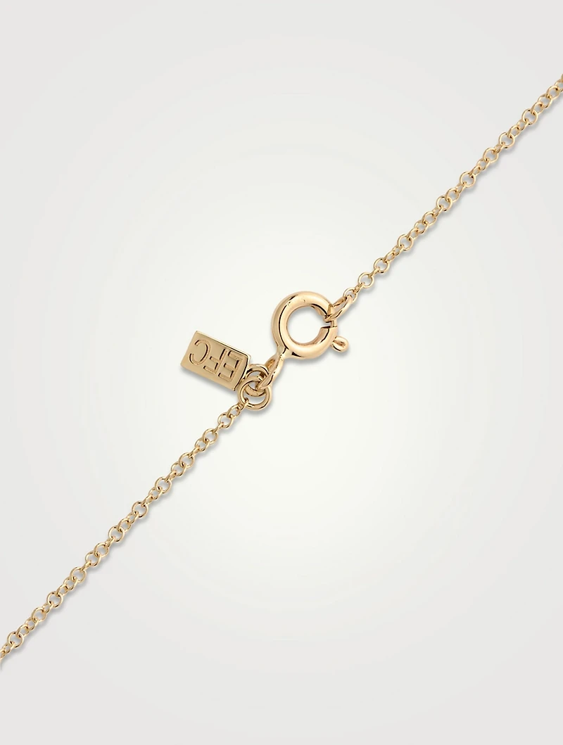 14K Gold Carrie Necklace With Diamonds