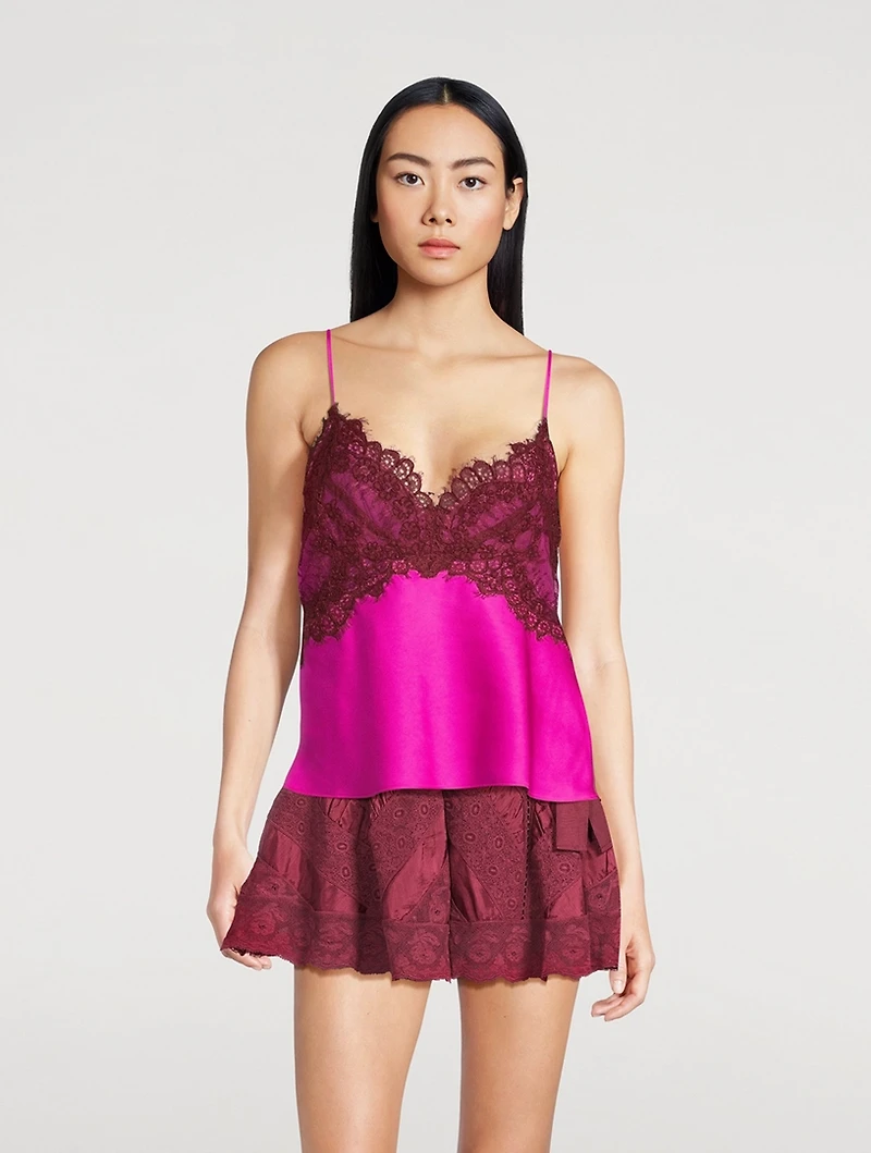 Talulah Lace-Trimmed Satin Cami