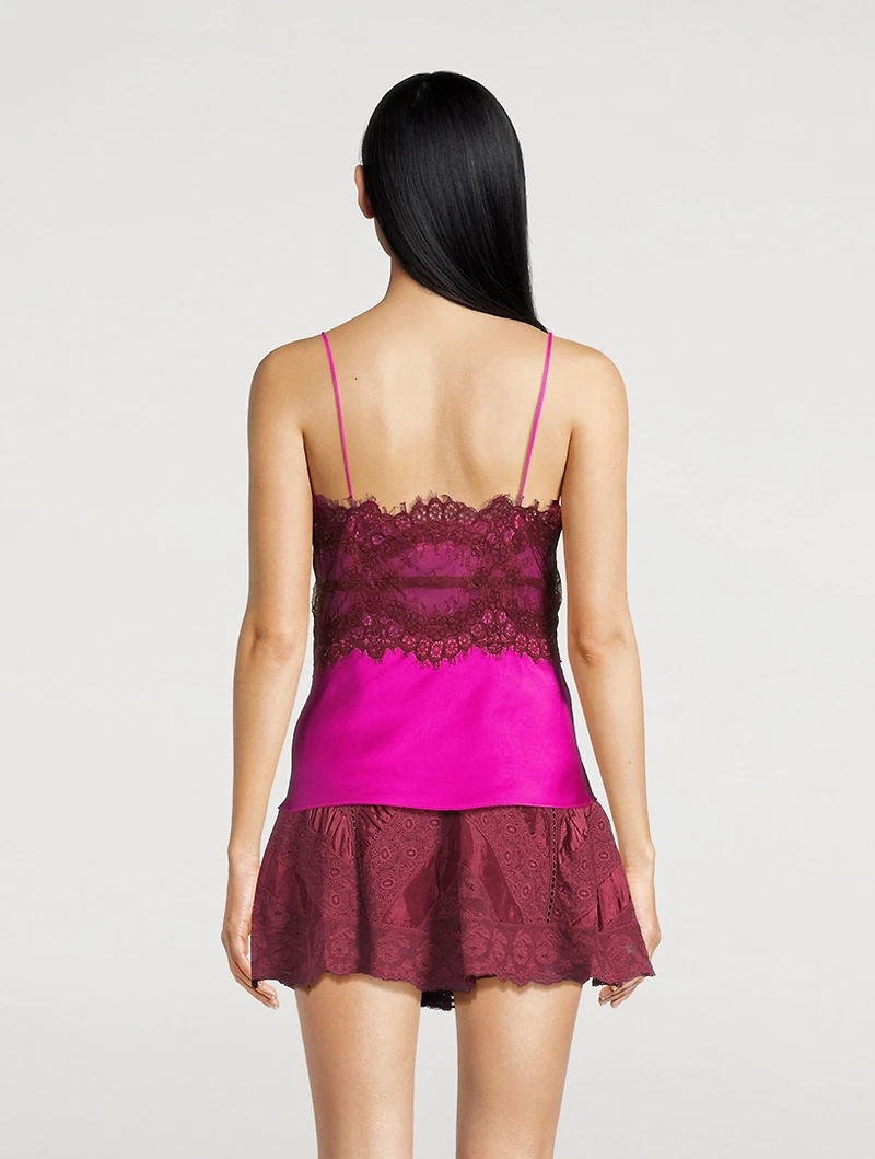Talulah Lace-Trimmed Satin Cami