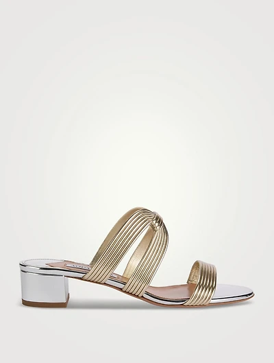 Esencia Metallic Leather Mules