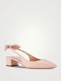 Very Bow Tie Leather Slingback Pumps