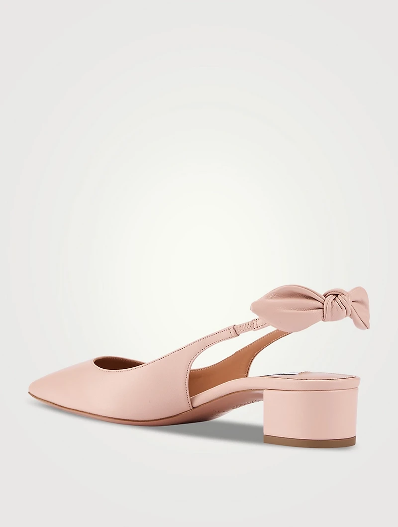 Very Bow Tie Leather Slingback Pumps