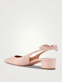 Very Bow Tie Leather Slingback Pumps