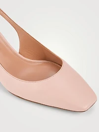 Very Bow Tie Leather Slingback Pumps