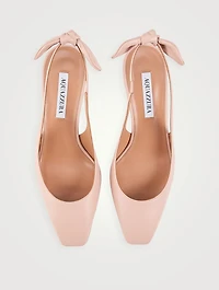 Very Bow Tie Leather Slingback Pumps