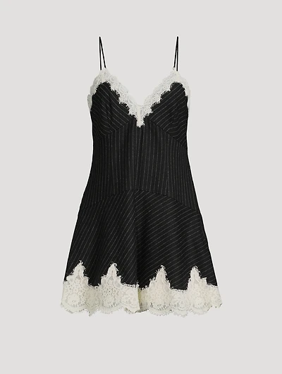 Teddi Mini Slip Dress Pinstripe Print