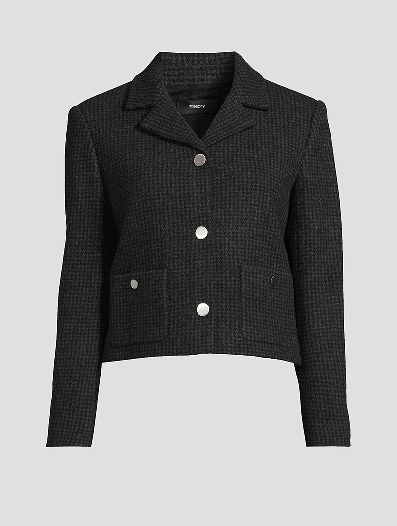 Boxy Herringbone Blazer