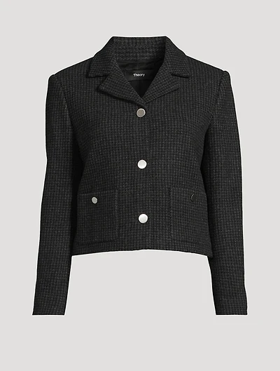 Boxy Herringbone Blazer