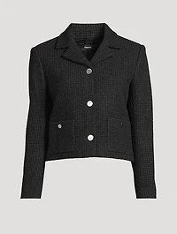 Boxy Herringbone Blazer