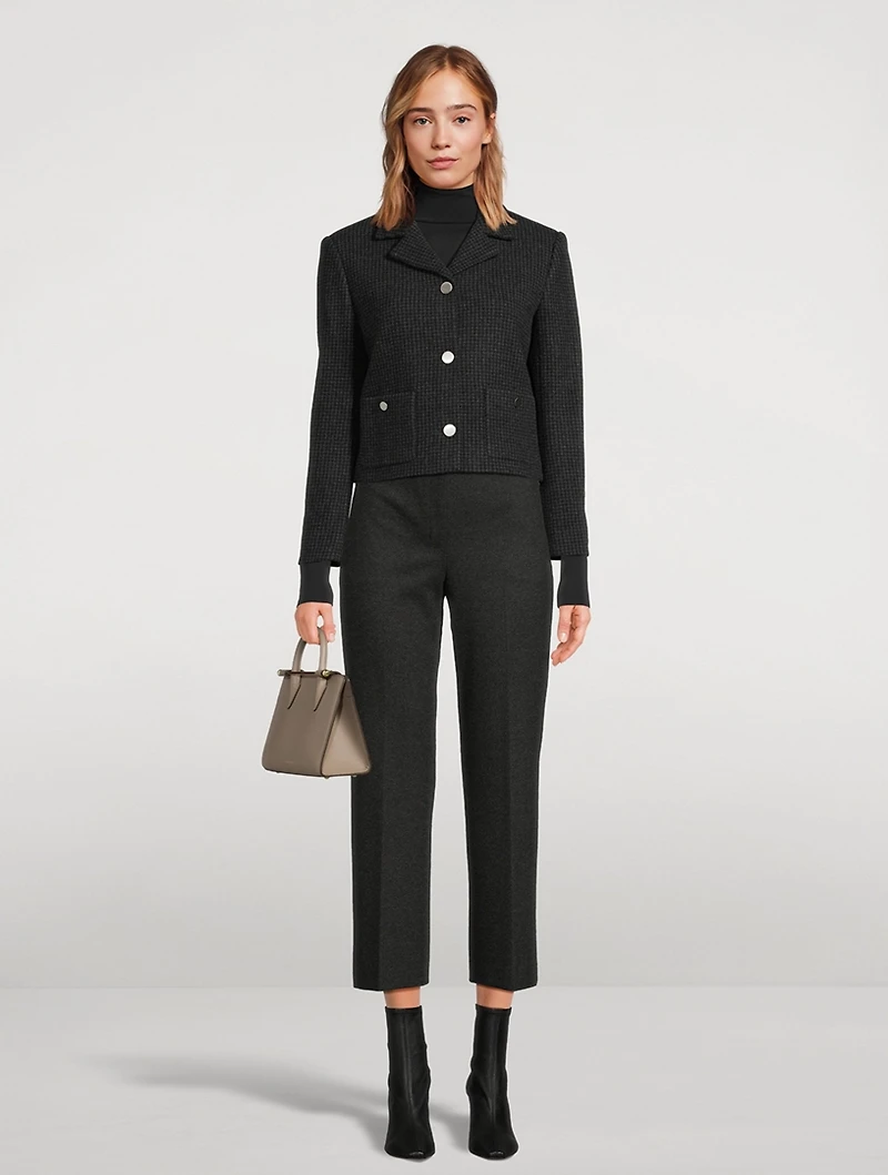 Boxy Herringbone Blazer