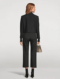 Boxy Herringbone Blazer
